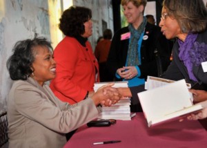 Anita Hill signing her new book.