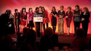 WMC Tribute to Founders and First Responders - Gloria Feldt, Carol Jenkins, Gloria Steinem, Jodie Evans and Jane Fonda. -- © 2011, Bruce Katz