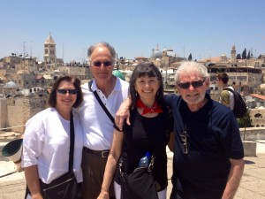 Friends Eileen and Bill, Alex and me, Jerusalem in background